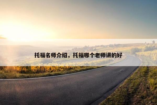 托福名师介绍，托福哪个老师讲的好