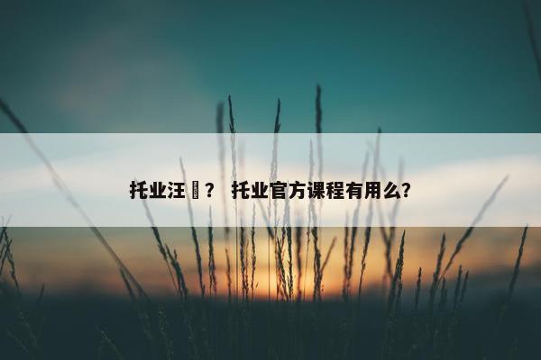 托业汪珺？ 托业官方课程有用么？