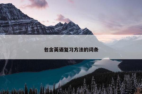 包含英语复习方法的词条