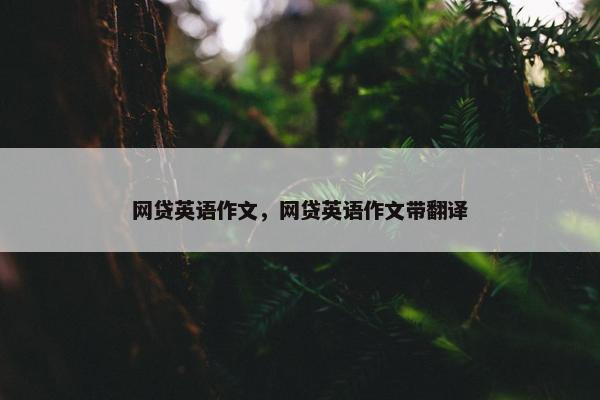 网贷英语作文，网贷英语作文带翻译
