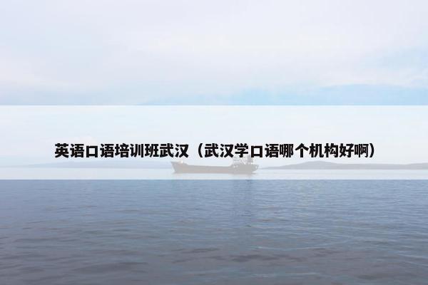 英语口语培训班武汉（武汉学口语哪个机构好啊）