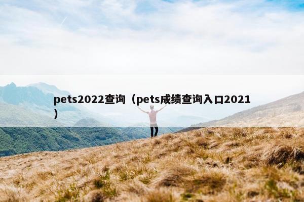 pets2022查询（pets成绩查询入口2021）