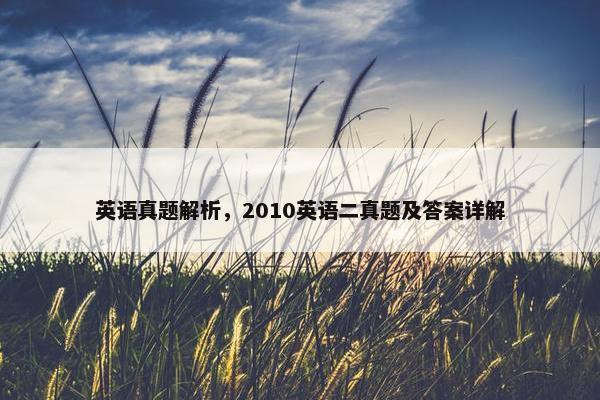 英语真题解析，2010英语二真题及答案详解