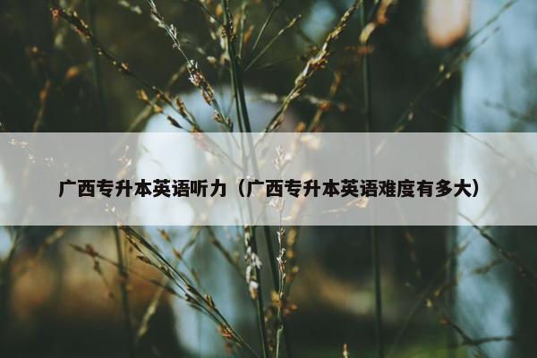 广西专升本英语听力（广西专升本英语难度有多大）