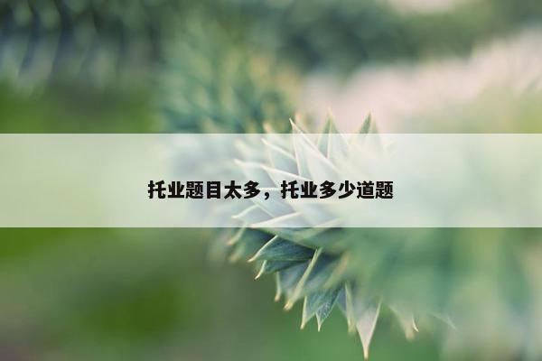 托业题目太多，托业多少道题