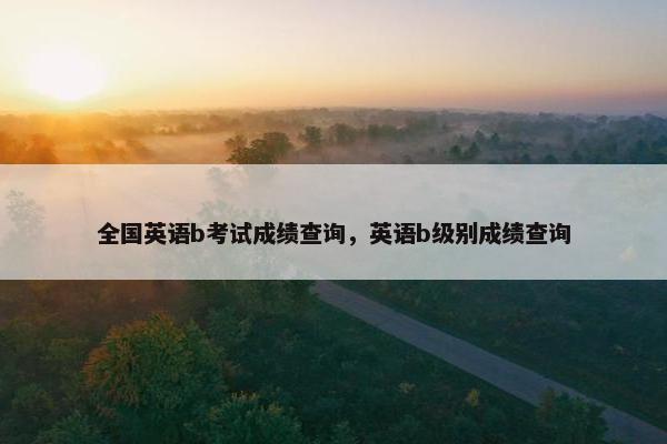 全国英语b考试成绩查询，英语b级别成绩查询