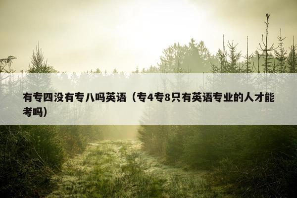 有专四没有专八吗英语（专4专8只有英语专业的人才能考吗）