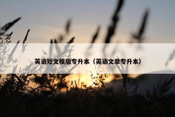 英语短文模版专升本（英语文章专升本）