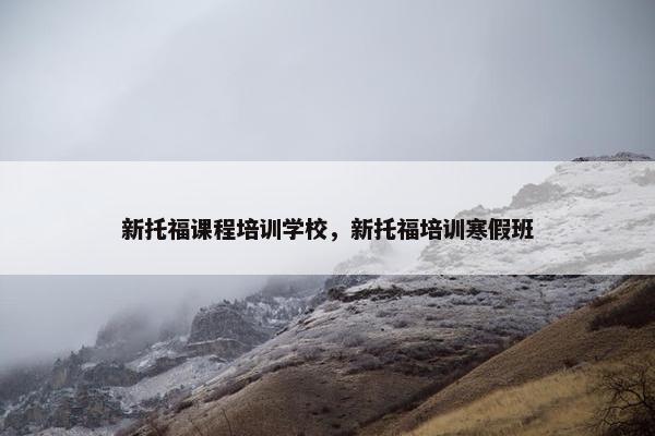 新托福课程培训学校，新托福培训寒假班