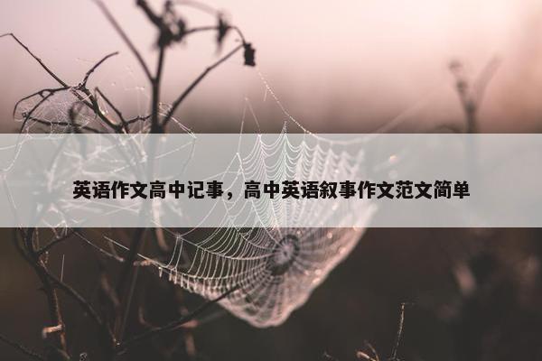 英语作文高中记事，高中英语叙事作文范文简单