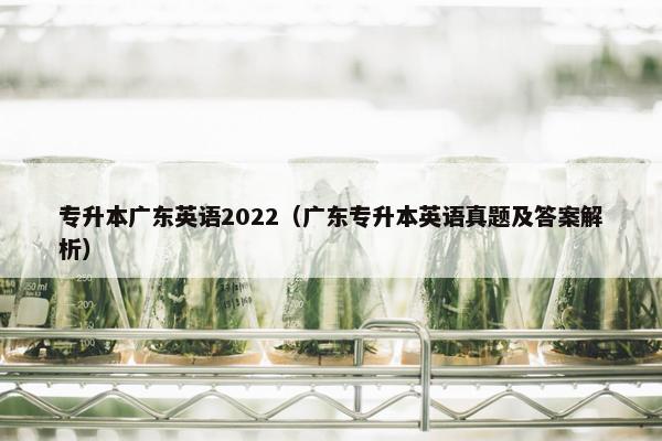 专升本广东英语2022（广东专升本英语真题及答案解析）