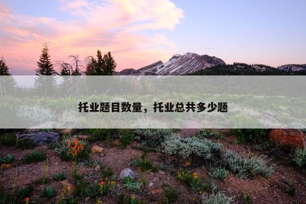 托业题目数量，托业总共多少题