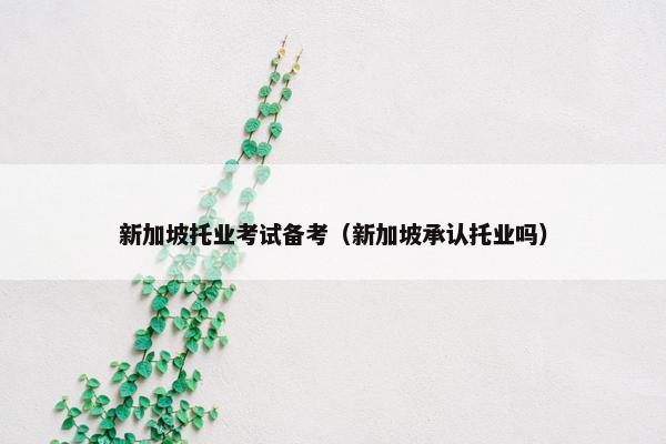 新加坡托业考试备考（新加坡承认托业吗）