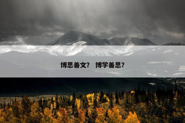 博思善文？ 博学善思？