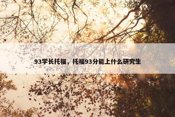 93学长托福，托福93分能上什么研究生