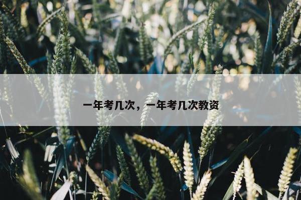 一年考几次，一年考几次教资