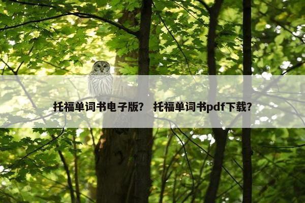 托福单词书电子版？ 托福单词书pdf下载？
