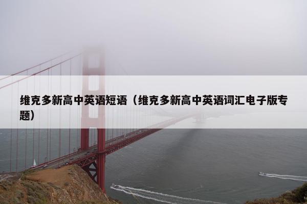 维克多新高中英语短语（维克多新高中英语词汇电子版专题）