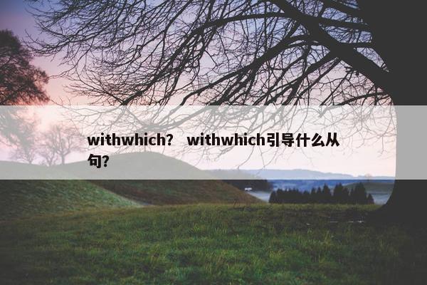 withwhich？ withwhich引导什么从句？
