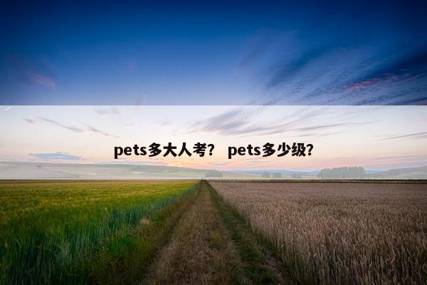 pets多大人考？ pets多少级？