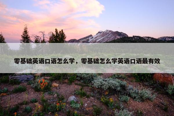 零基础英语口语怎么学，零基础怎么学英语口语最有效