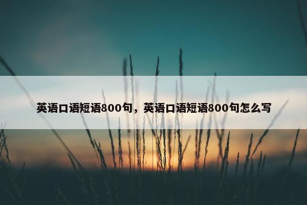 英语口语短语800句,英语口语短语800句怎么写