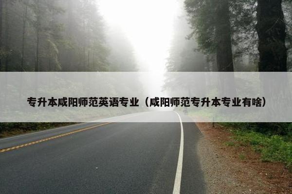 专升本咸阳师范英语专业(咸阳师范专升本专业有啥)