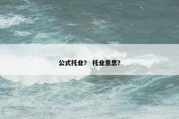 公式托业? 托业意思?