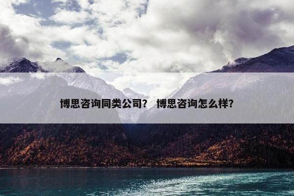 博思咨询同类公司? 博思咨询怎么样?