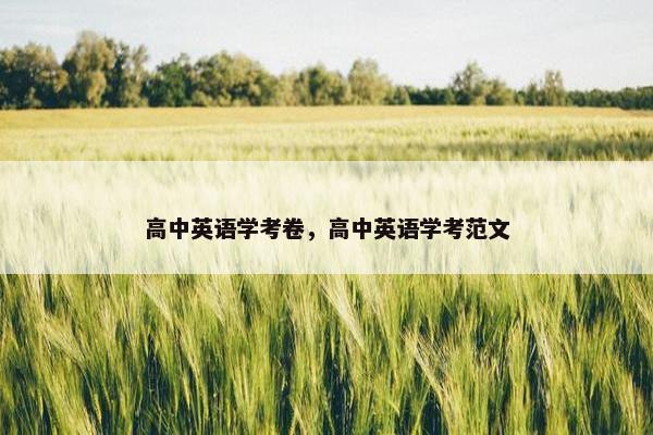 高中英语学考卷,高中英语学考范文