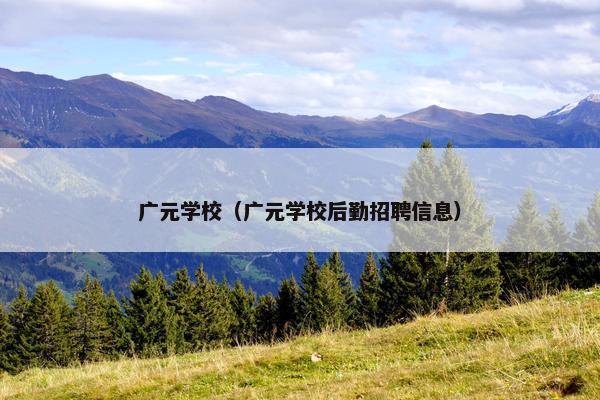 广元学校（广元学校后勤招聘信息）