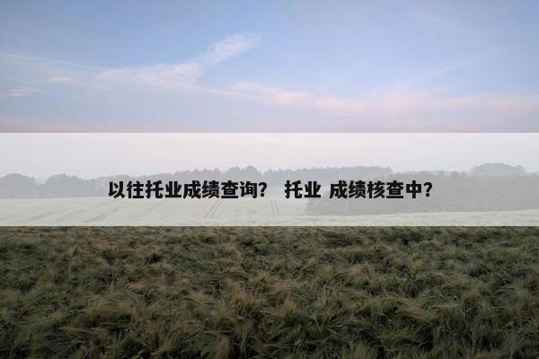 以往托业成绩查询? 托业 成绩核查中?