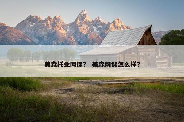 美森托业网课? 美森网课怎么样?