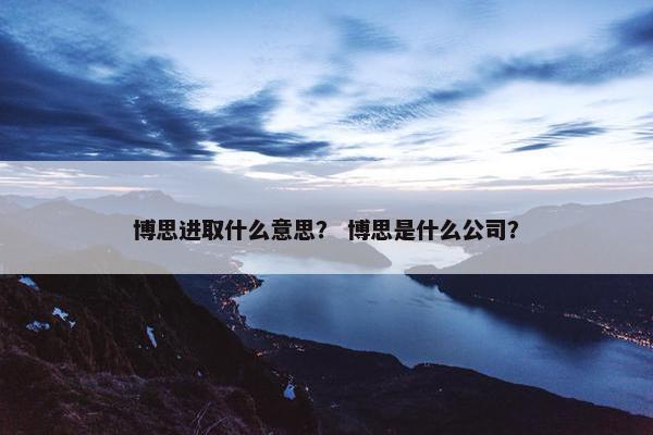 博思进取什么意思? 博思是什么公司?