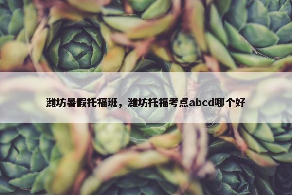 潍坊暑假托福班,潍坊托福考点abcd哪个好