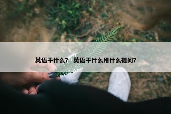 英语干什么? 英语干什么用什么提问?