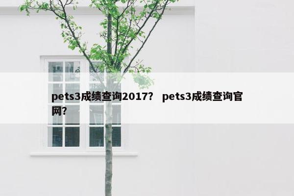 pets3成绩查询2017? pets3成绩查询官网?