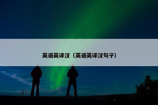 英语英译汉(英语英译汉句子)