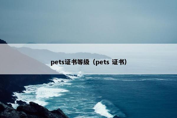 pets证书等级(pets 证书)