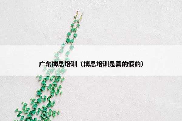 广东博思培训(博思培训是真的假的)