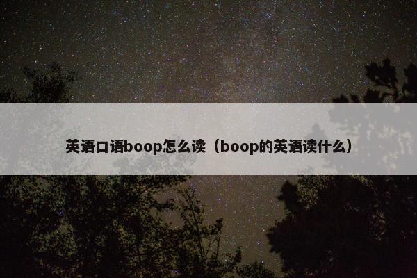 英语口语boop怎么读(boop的英语读什么)