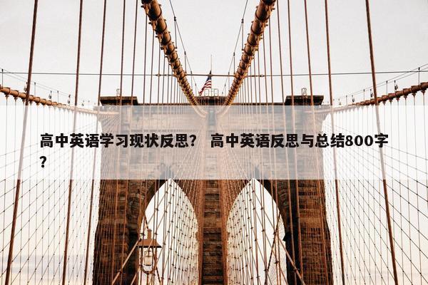 高中英语学习现状反思？ 高中英语反思与总结800字？