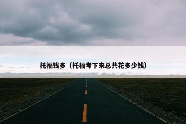 托福钱多(托福考下来总共花多少钱)