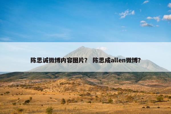 陈思诚微博内容图片？ 陈思成allen微博？